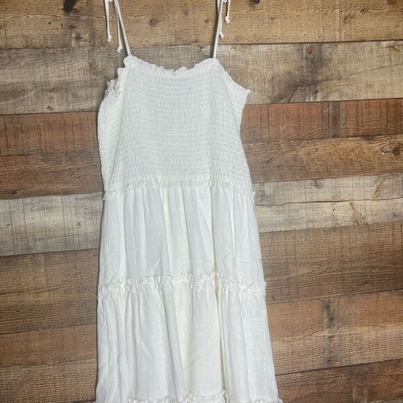 GB girls white smocked tiered‎ sundress spaghetti straps, size XL new with tags - Picture 9 of 12